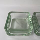 Solid square ashtray made of thick glass