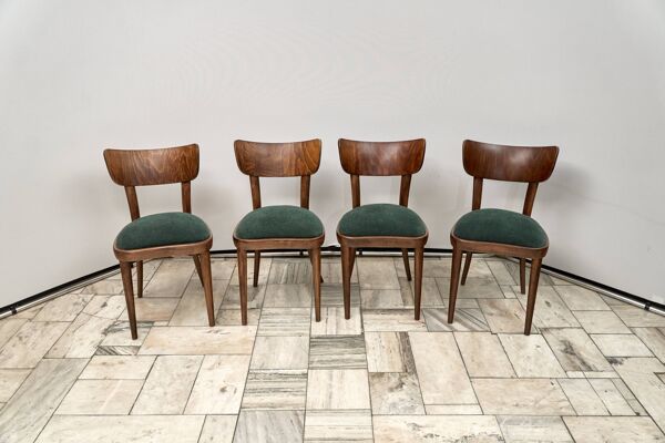 Ensemble de 4 chaises Thonet, années 1950, Tchécoslovaquie