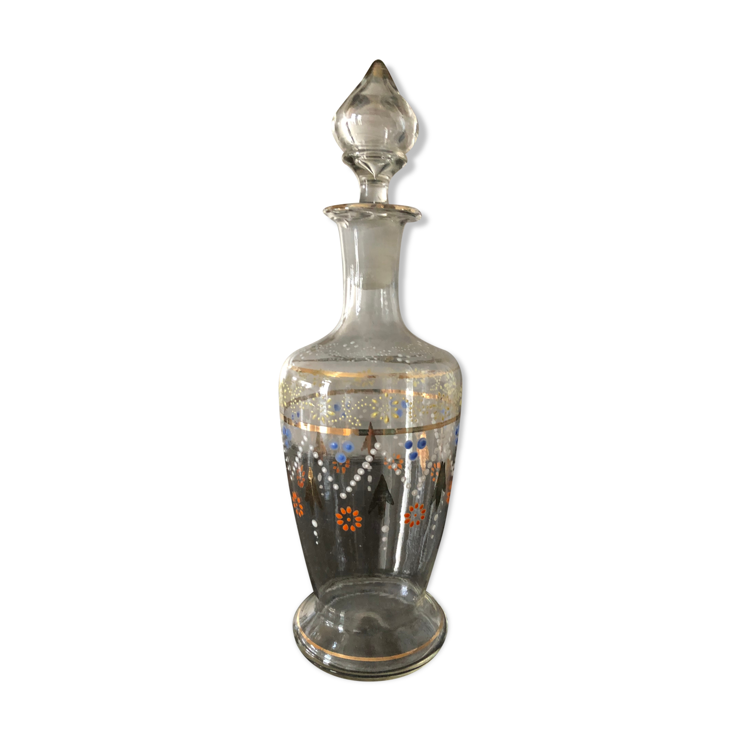 Old-liquor carafe in enamelled glass