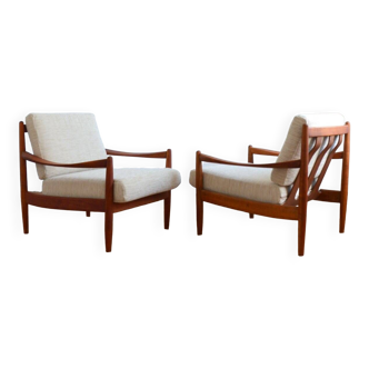 Pair of vintage Scandinavian Danish armchairs 1960