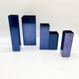Modular metal vases – petrol blue, 1980s
