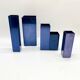 Vases modulaires en métal – bleu pétrole, 1980s