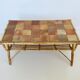 Rattan coffee table and ceramic tiles, France 60s