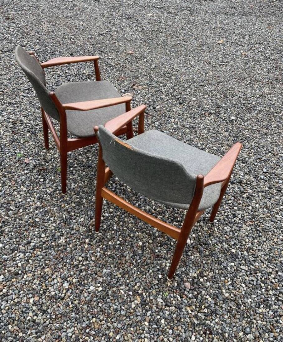 two model 62A armchairs designed by Arne Vodder for Sibast Møbler,