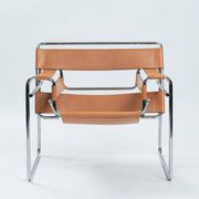Wassily chair by Marcel Breuer, in brown leather, Italy, 1980s
