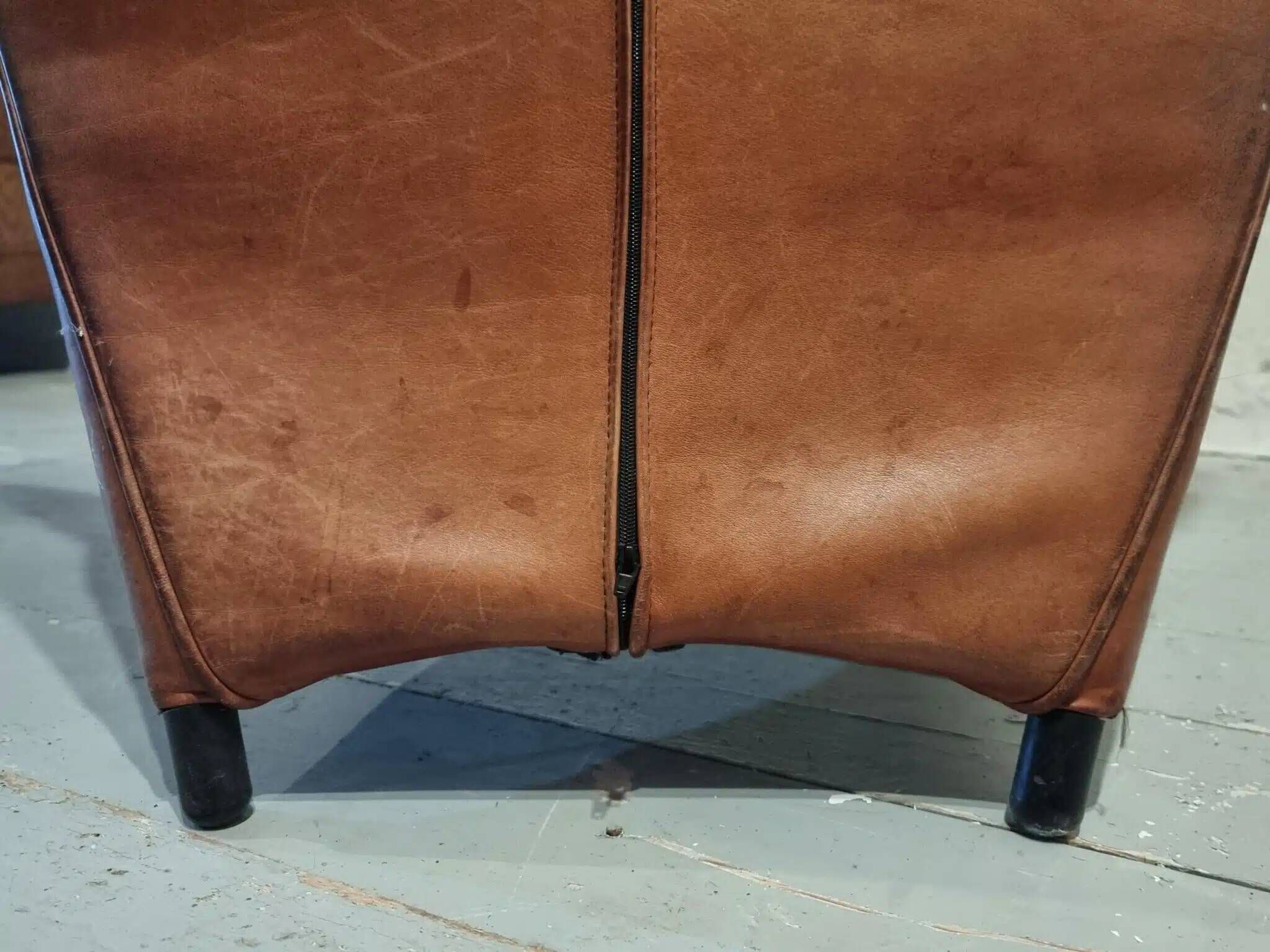 Vintage Dutch leather lounge chair, 1990s, Montis style