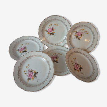 6 Sarreguemines porcelain plates