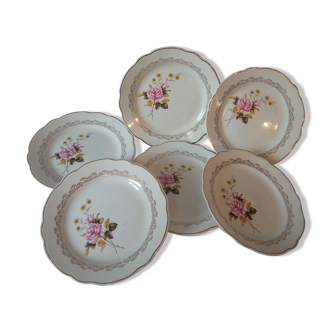 6 Sarreguemines porcelain plates