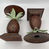 Pair of vintage bronze pineapple candlesticks