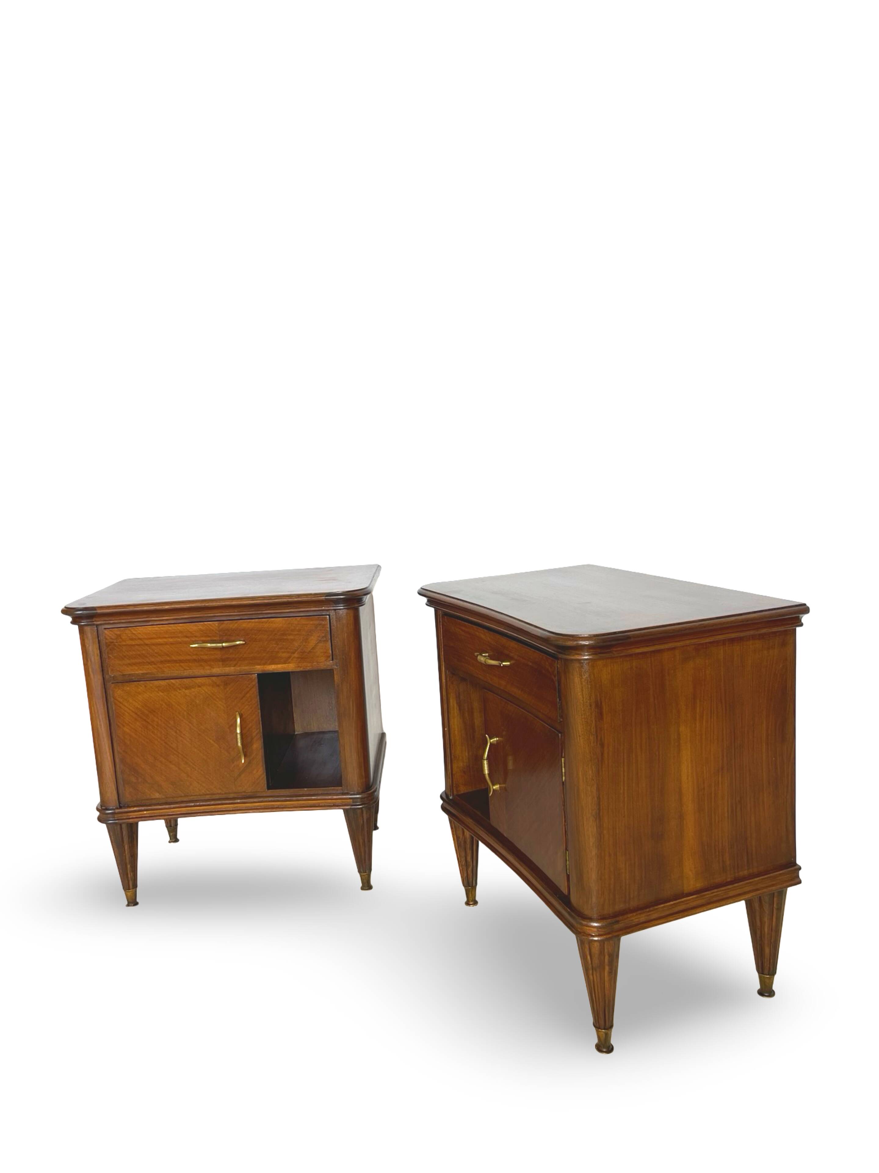 Pair of Italian bedside tables from the mid-20th century.