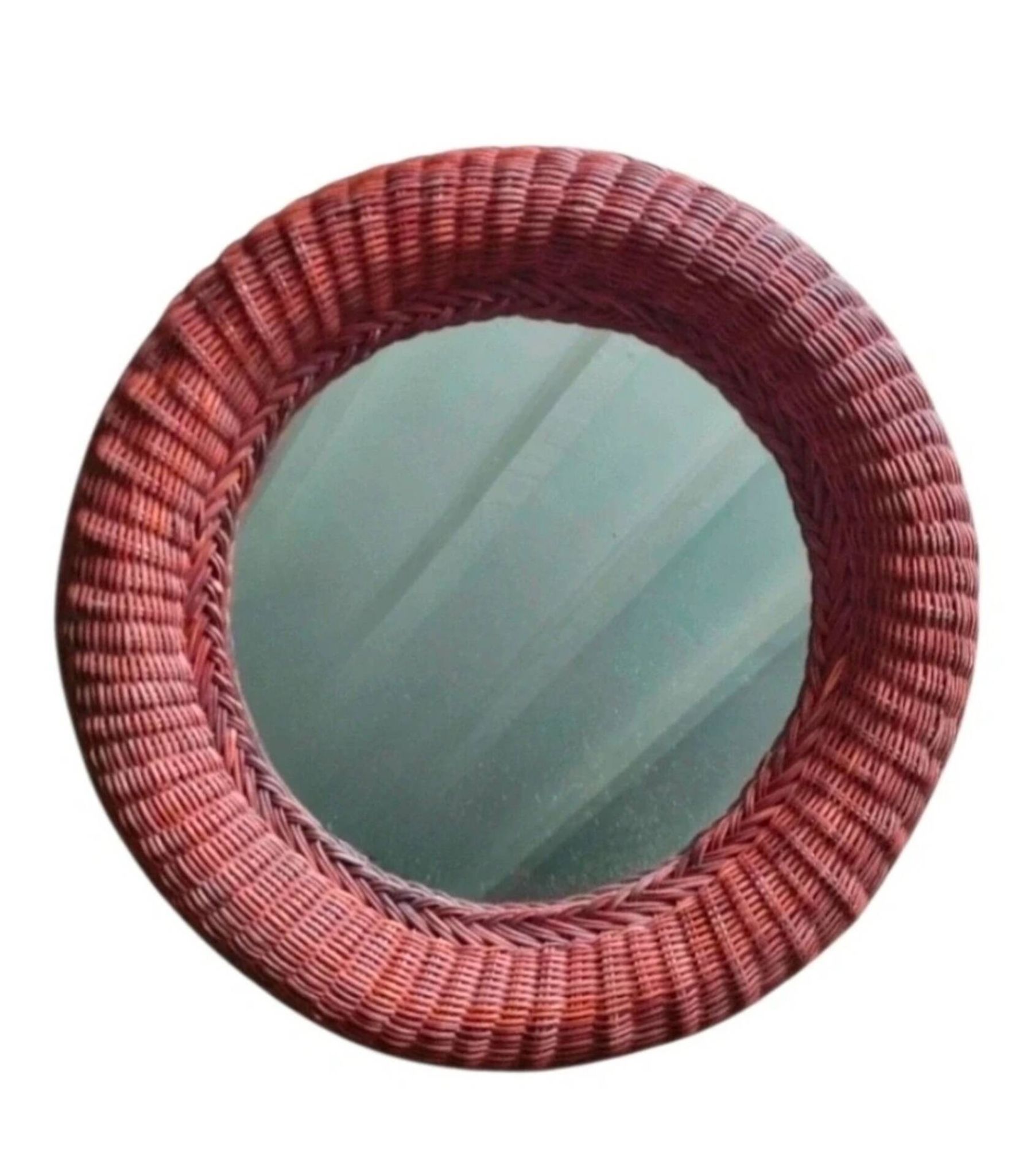 Grand miroir osier années 60