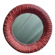 Grand miroir osier années 60
