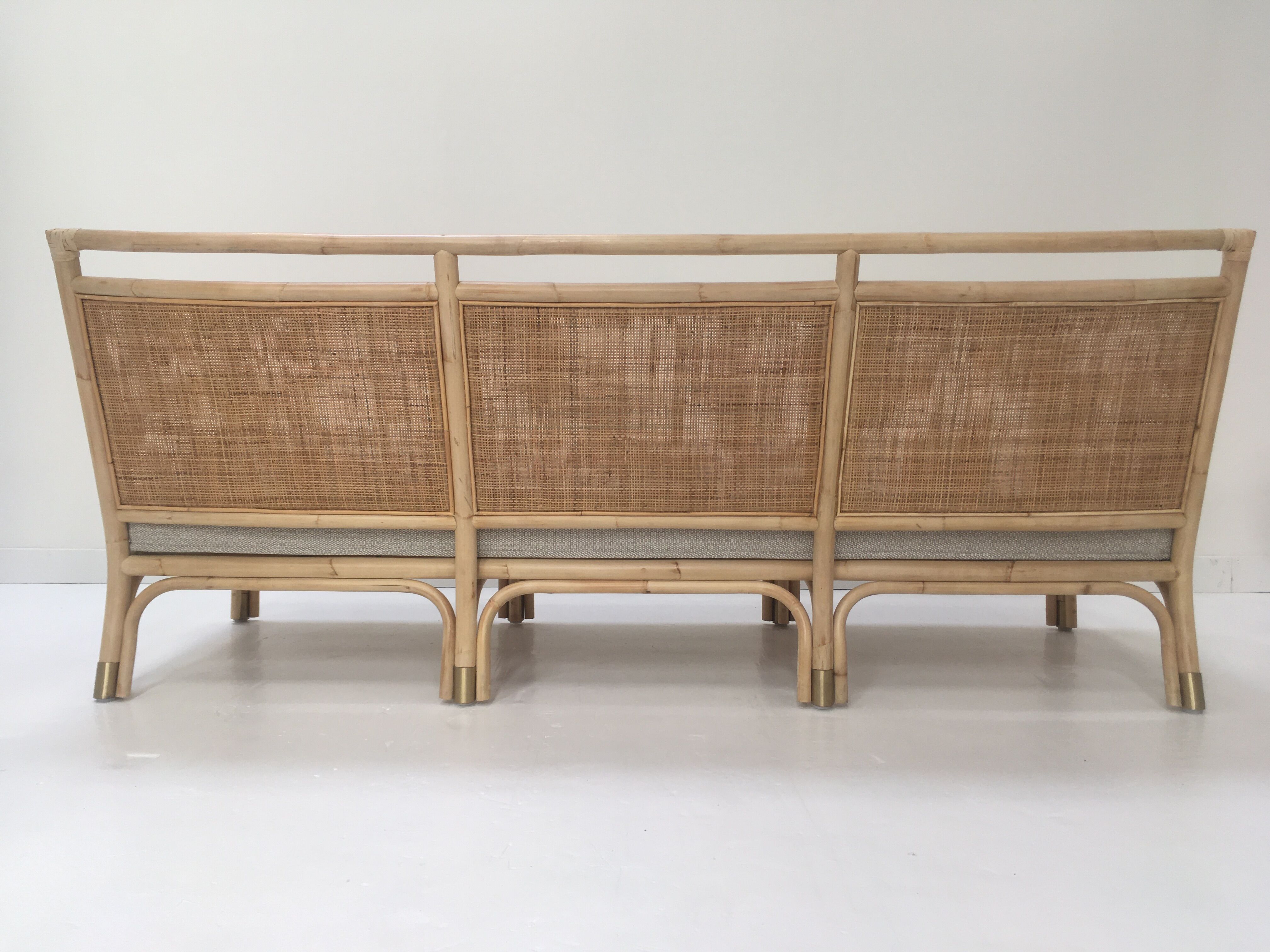 3-seater rattan and canning sofa