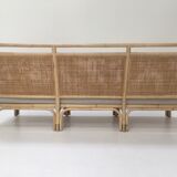 3-seater rattan and canning sofa