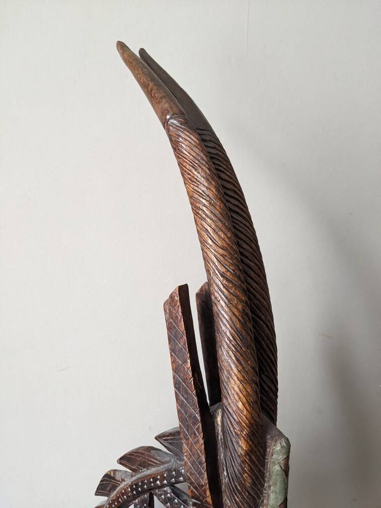 African art oryx wooden handcrafted sculpture ethnic tribal decoration