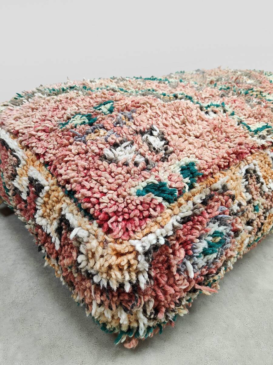 Vintage kilim Moroccan wool Berber ottoman 1970