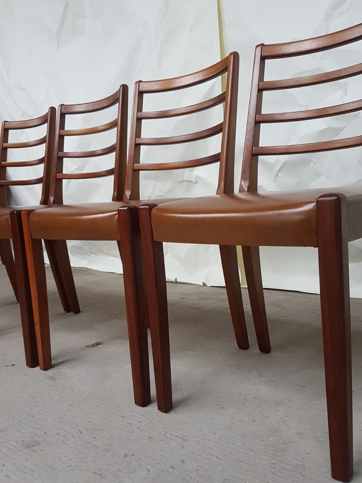 Vtg Set Of 4 Mid Century Teak Dining Chairs Scandinavian 60s 70s Retro Danish
