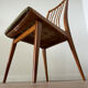 Scandinavian chairs with green velvet upholstery.