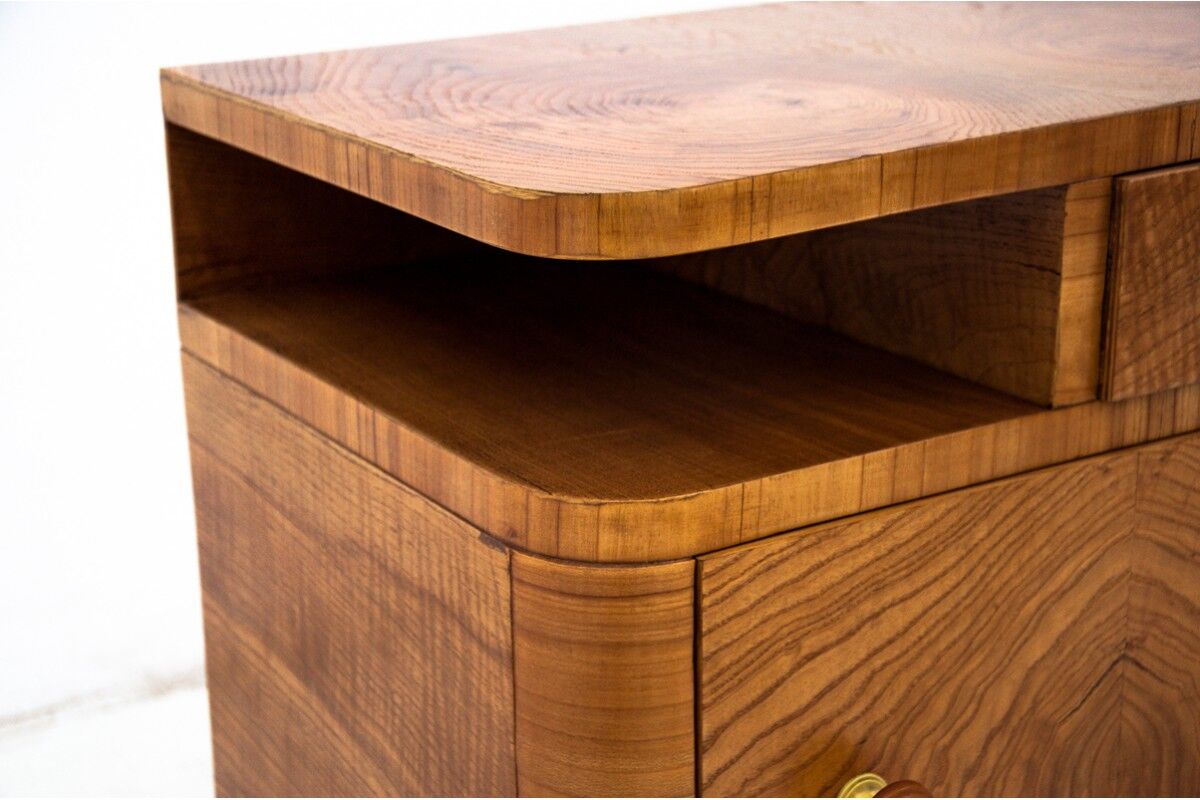 Pair of art deco bedside tables, Poland, 1950s