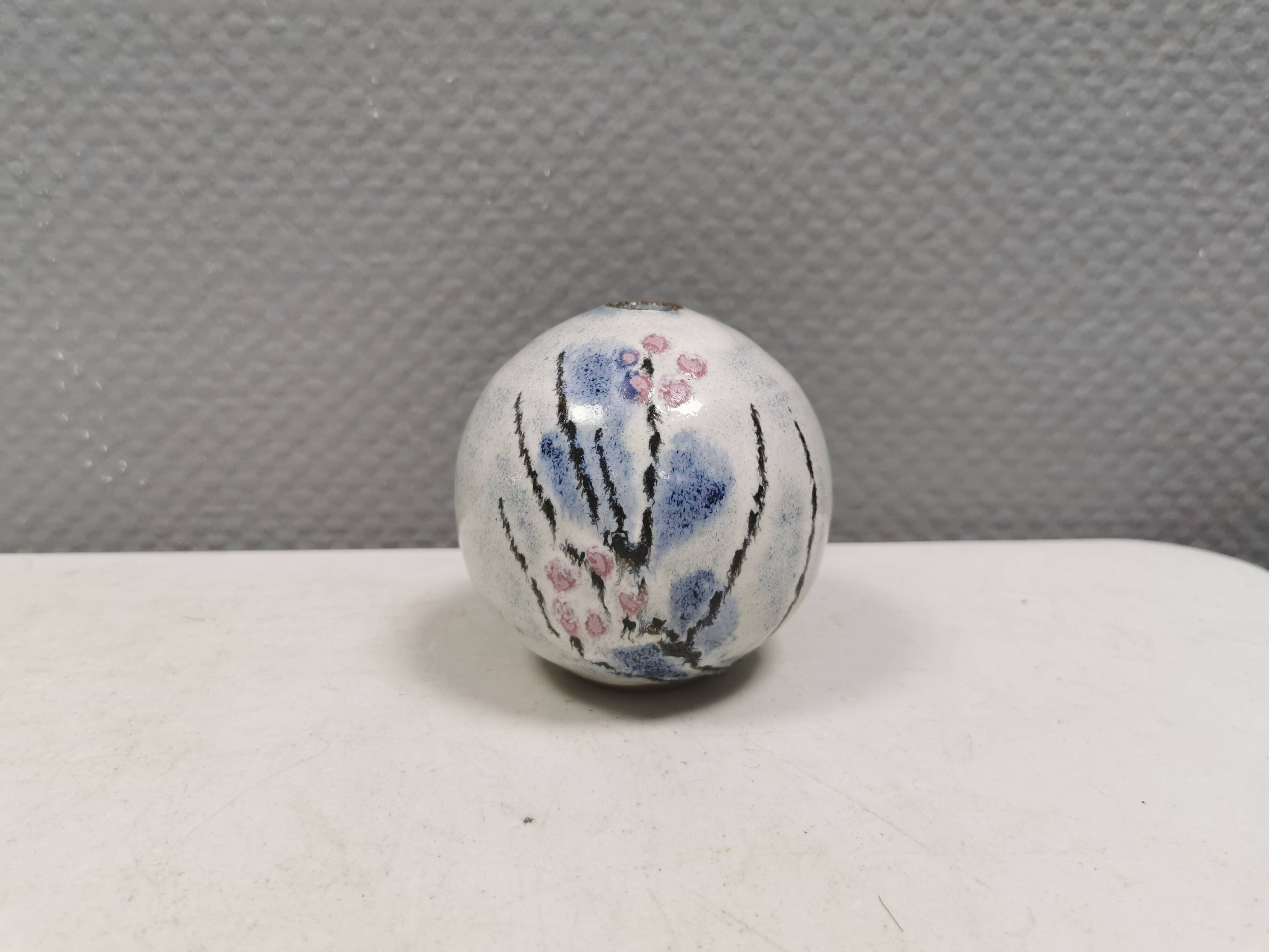A beautiful little spherical vase from Danish Barholt Ceramics, 1970s–80s.