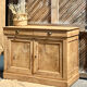 Old buffet with 2 drawers in raw solid wood, country chic.