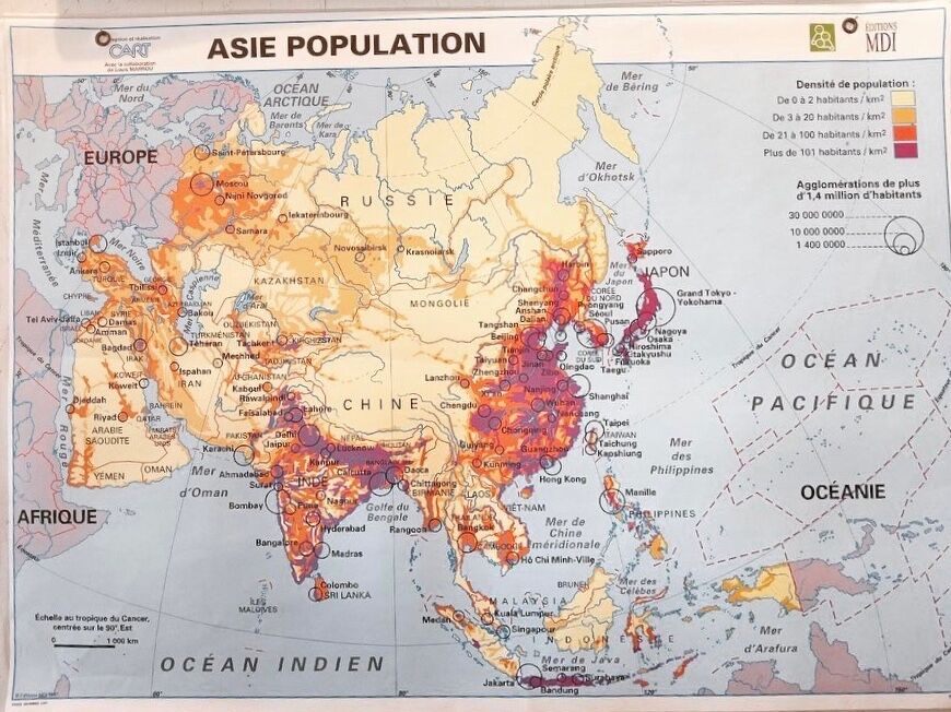 School map of Asia