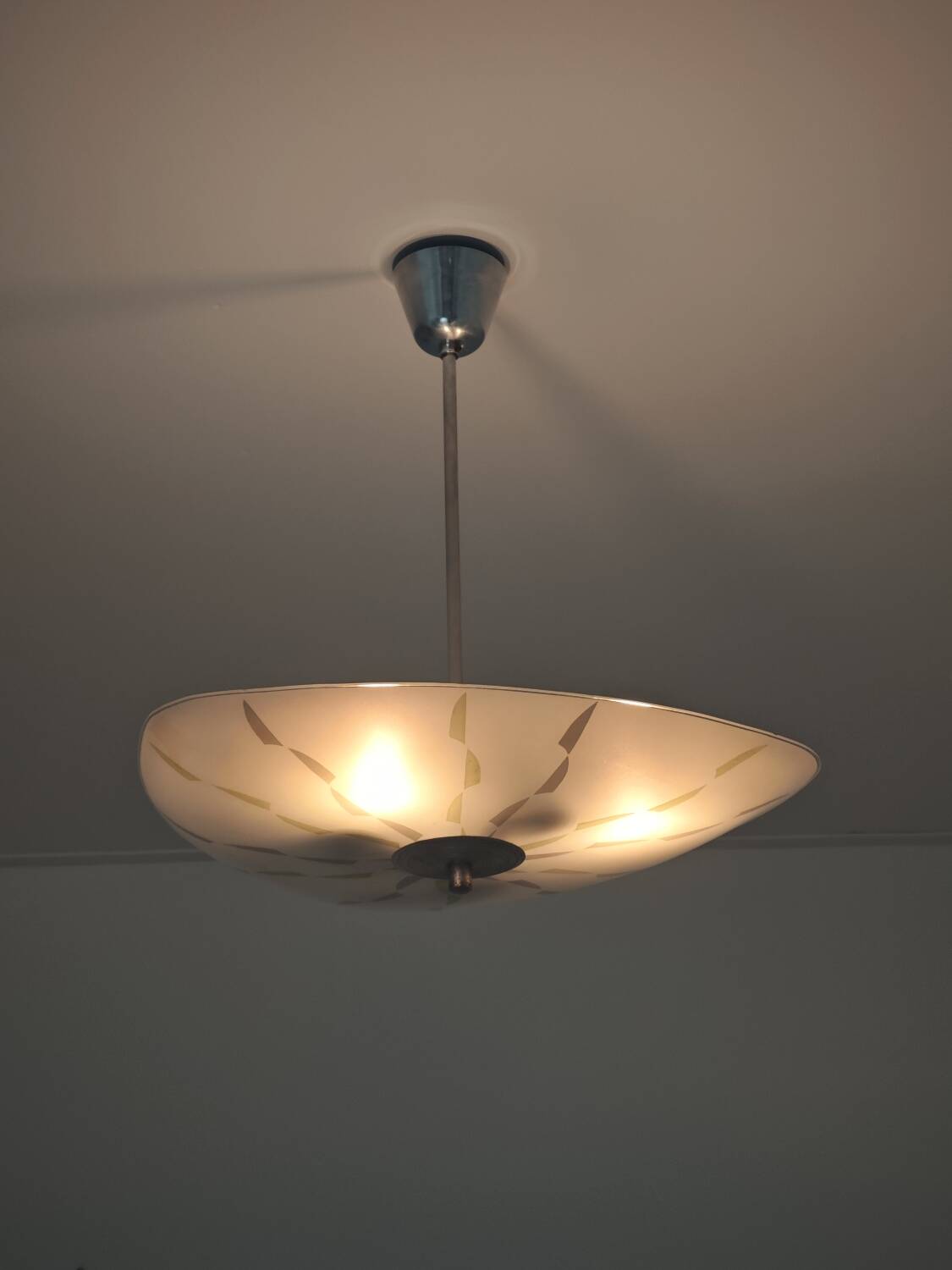 Zukov opal glass pendant chandelier, 1960s