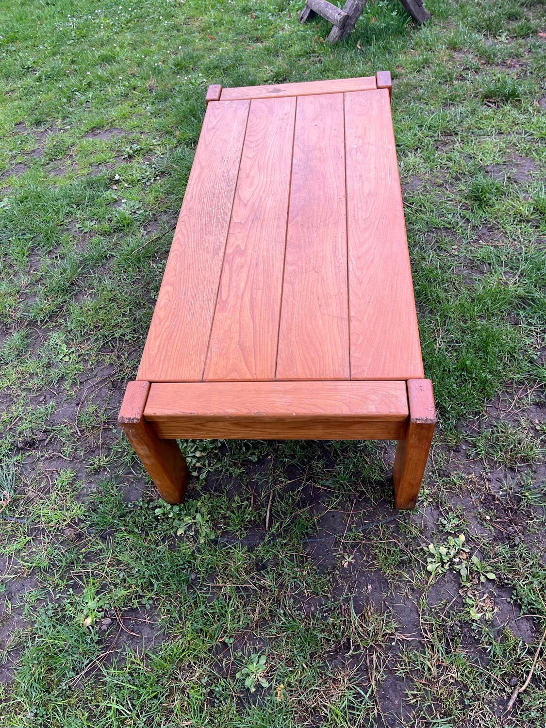 vintage coffee table solid elm