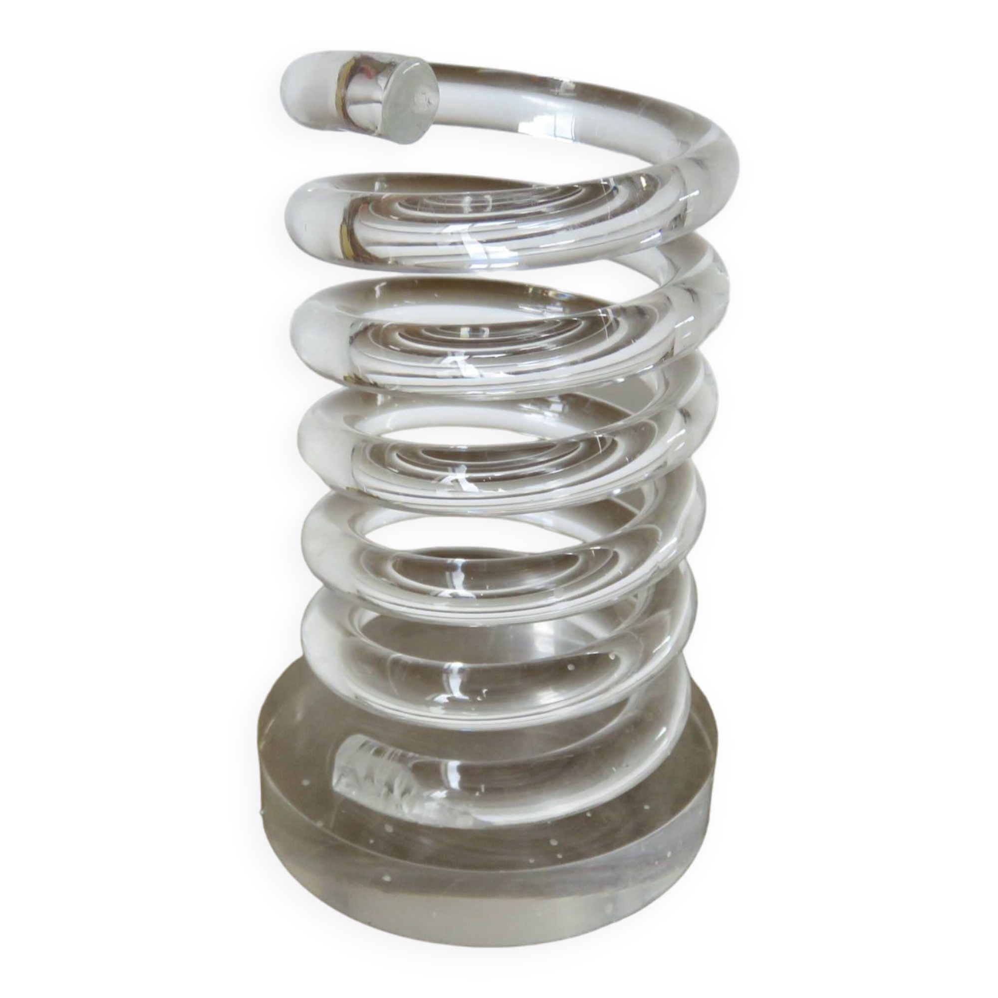 Spring pencil holder in plexiglass 70s 80s