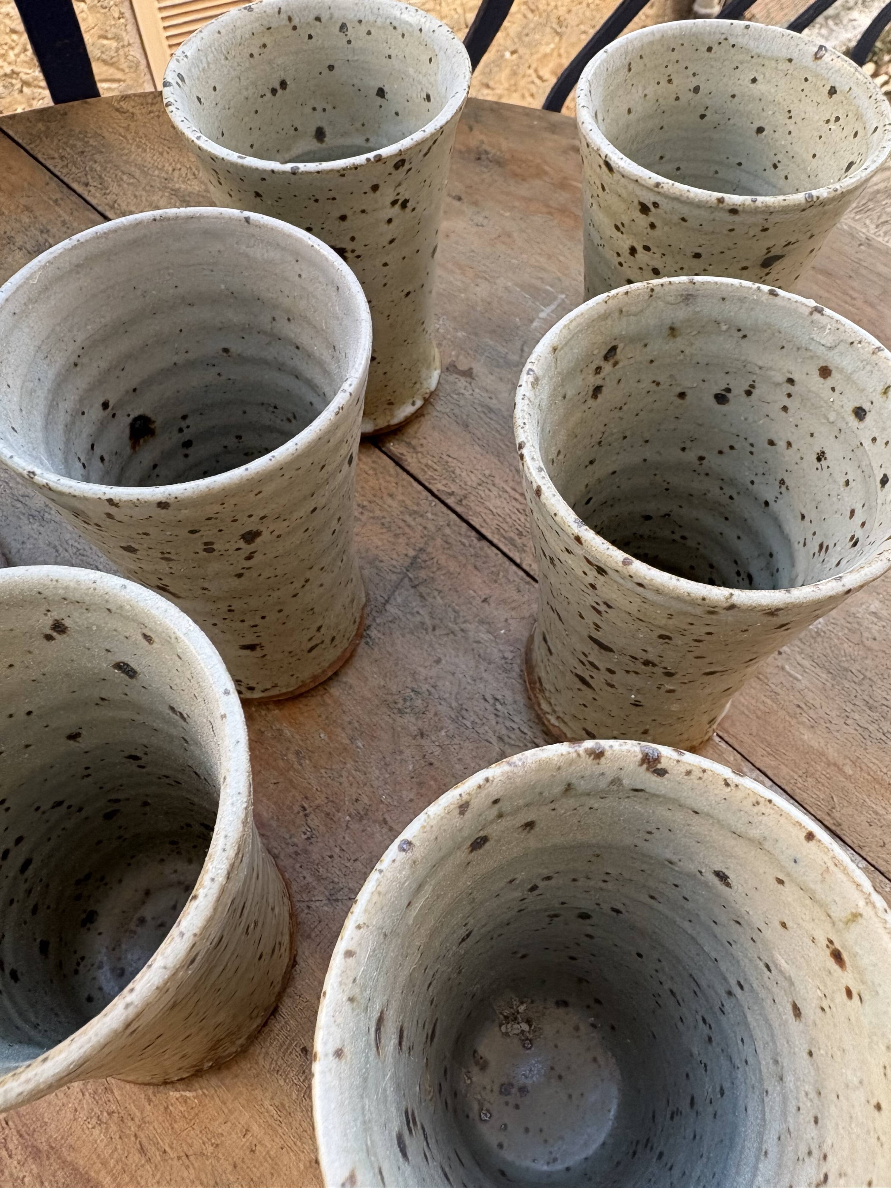 Tiffoche water carafe and glasses, 1970