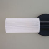 Applique en verre et métal noir vintage années 70