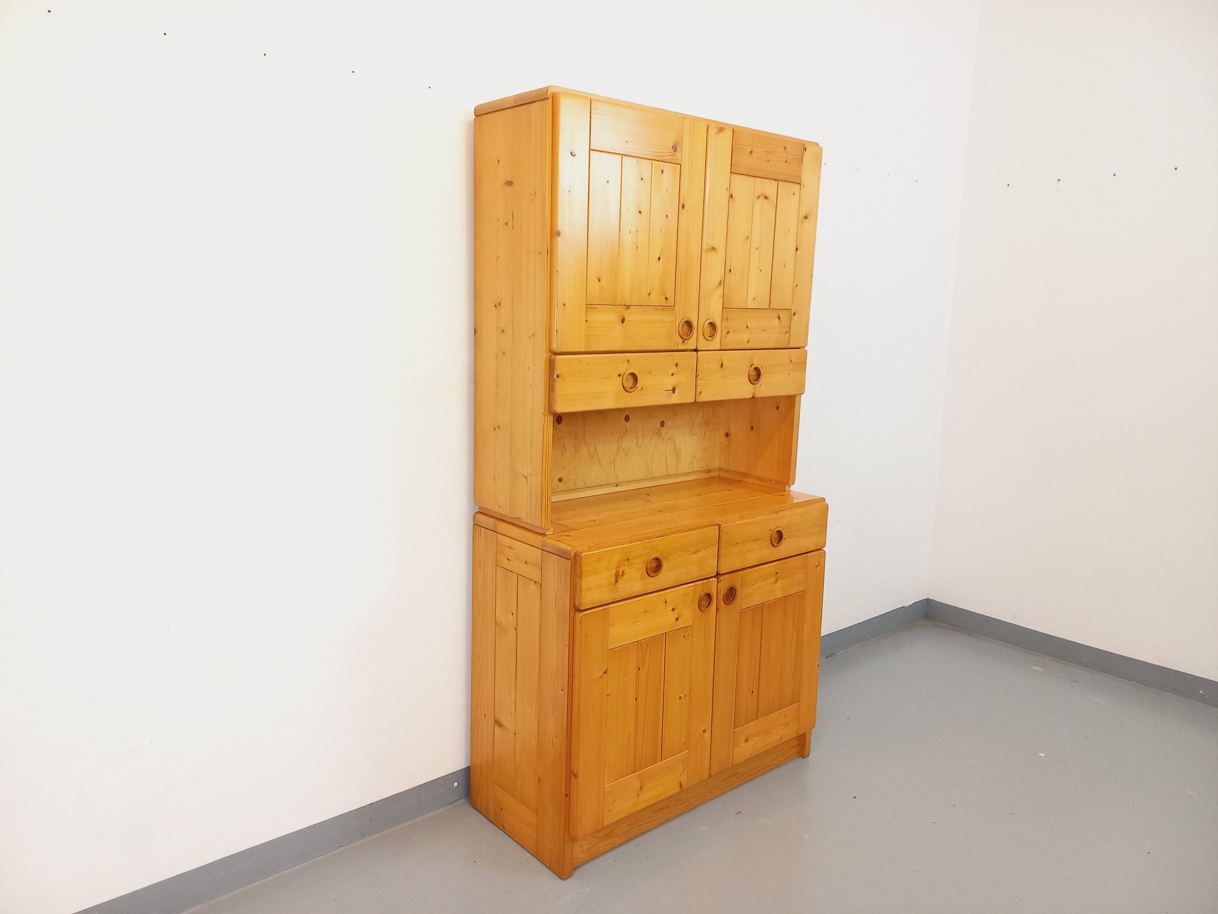 Charlotte Perriand Les Arcs vintage pine storage unit from the 60s 70s