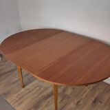 Round Scandinavian teak table