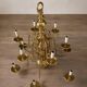 Large Dutch brass chandelier, 12 lights
