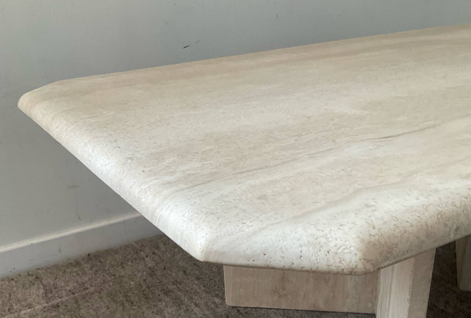 70s travertine coffee table