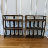 Pair of rattan shelves