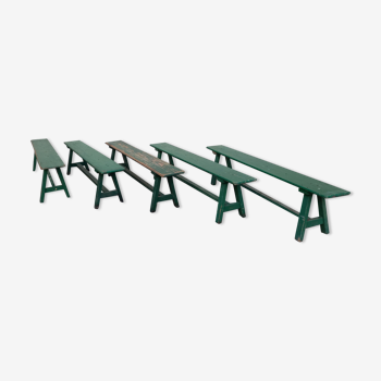 Benches of guinguettes, lot of 5