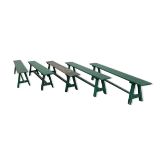 Benches of guinguettes, lot of 5