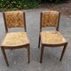 pair of beige velvet Art Deco / vintage chairs