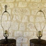Pair of Brutalist table lamps by Irv Bramberg, 1960s