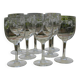 Set of 8 antique glass water glasses. Engraved floral border
