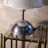Italian lamp 1960 70 aluminum and opaline 40x30