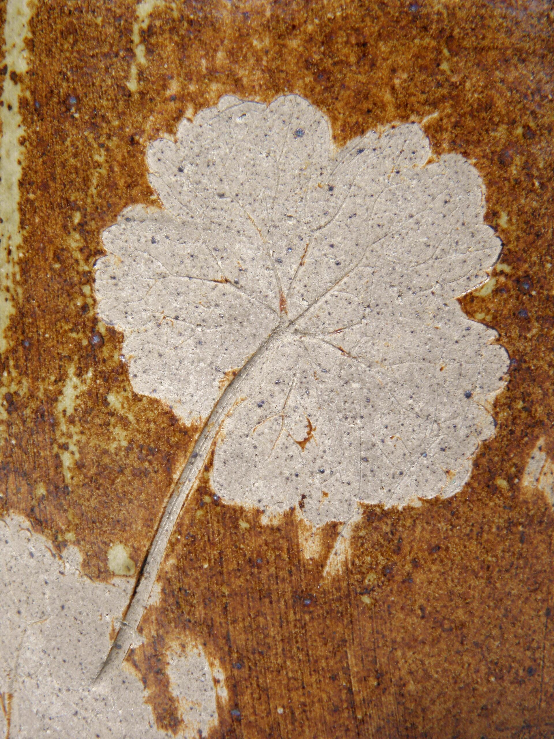 Enamelled sandstone vase 21 cm