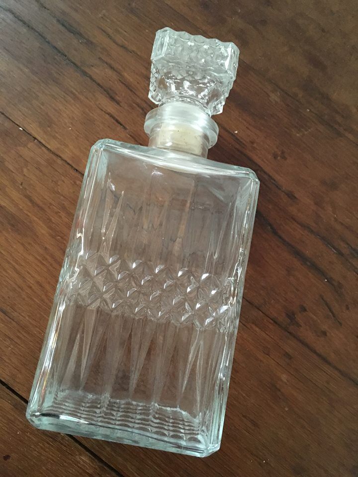Vintage glass whiskey decanter