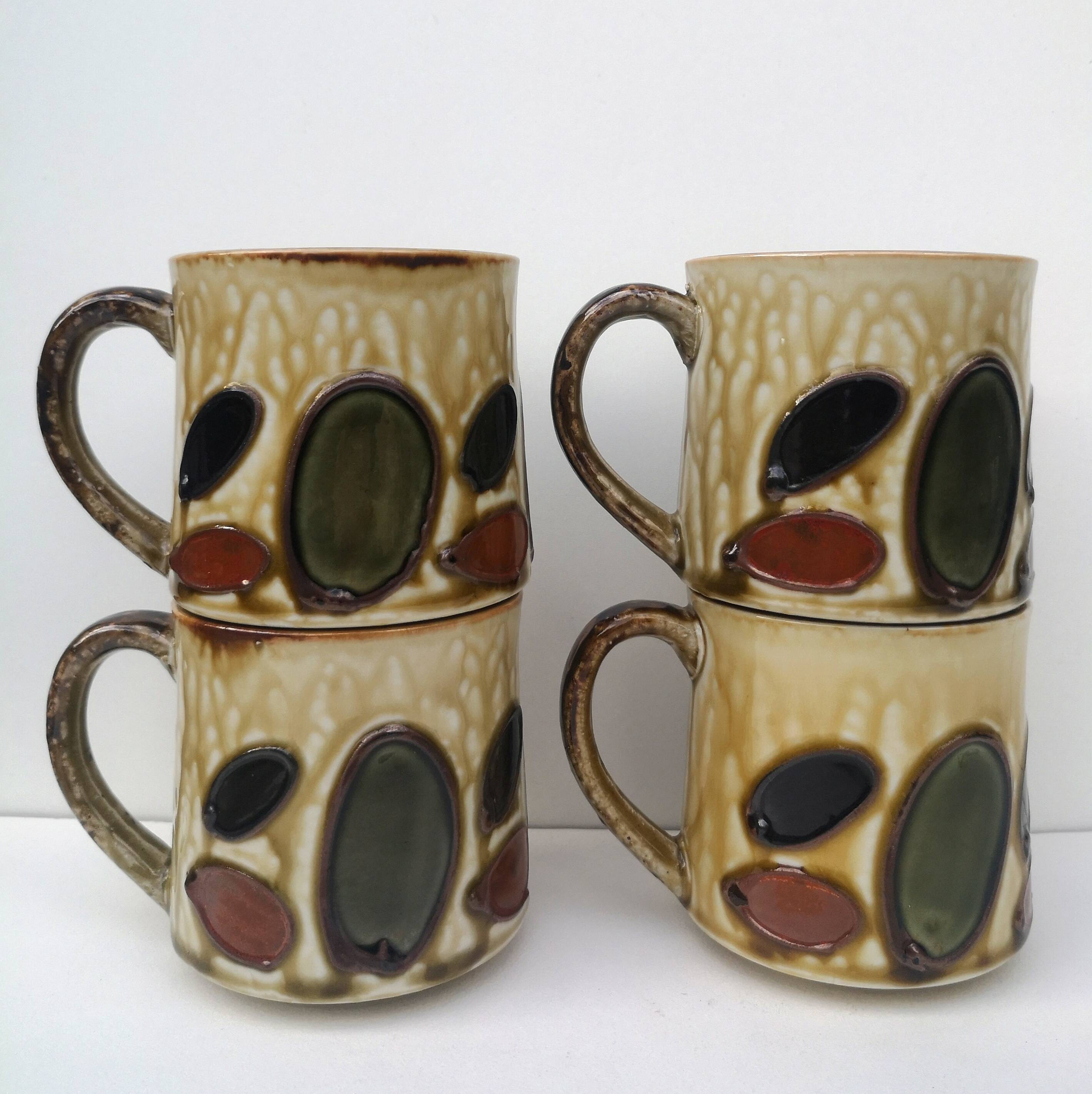 Set of 4 vintage ceramic mugs