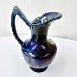 Pichet vase vintage en grès flammé de rambervillers vosges