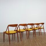 Ensemble de 5 chaises de salle à manger Johannes Andersen avec tissu neuf