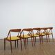 Set of 5 Johannes Andersen dining chairs with new fabric