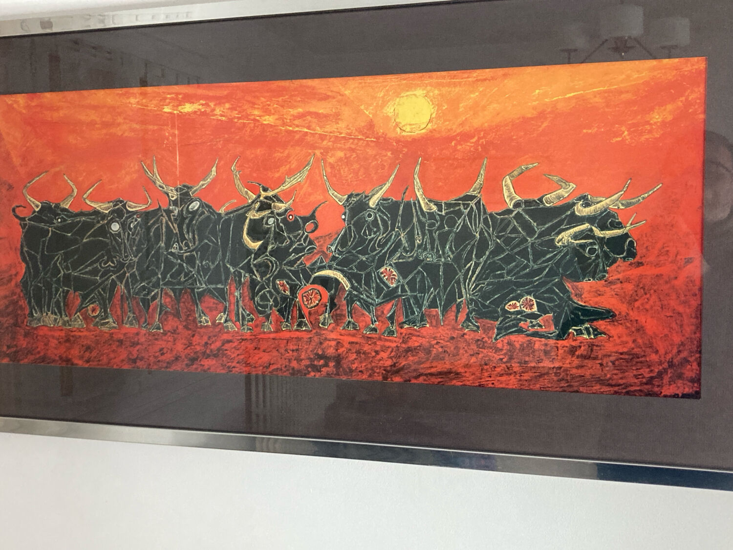 Tableau de taureaux années 70