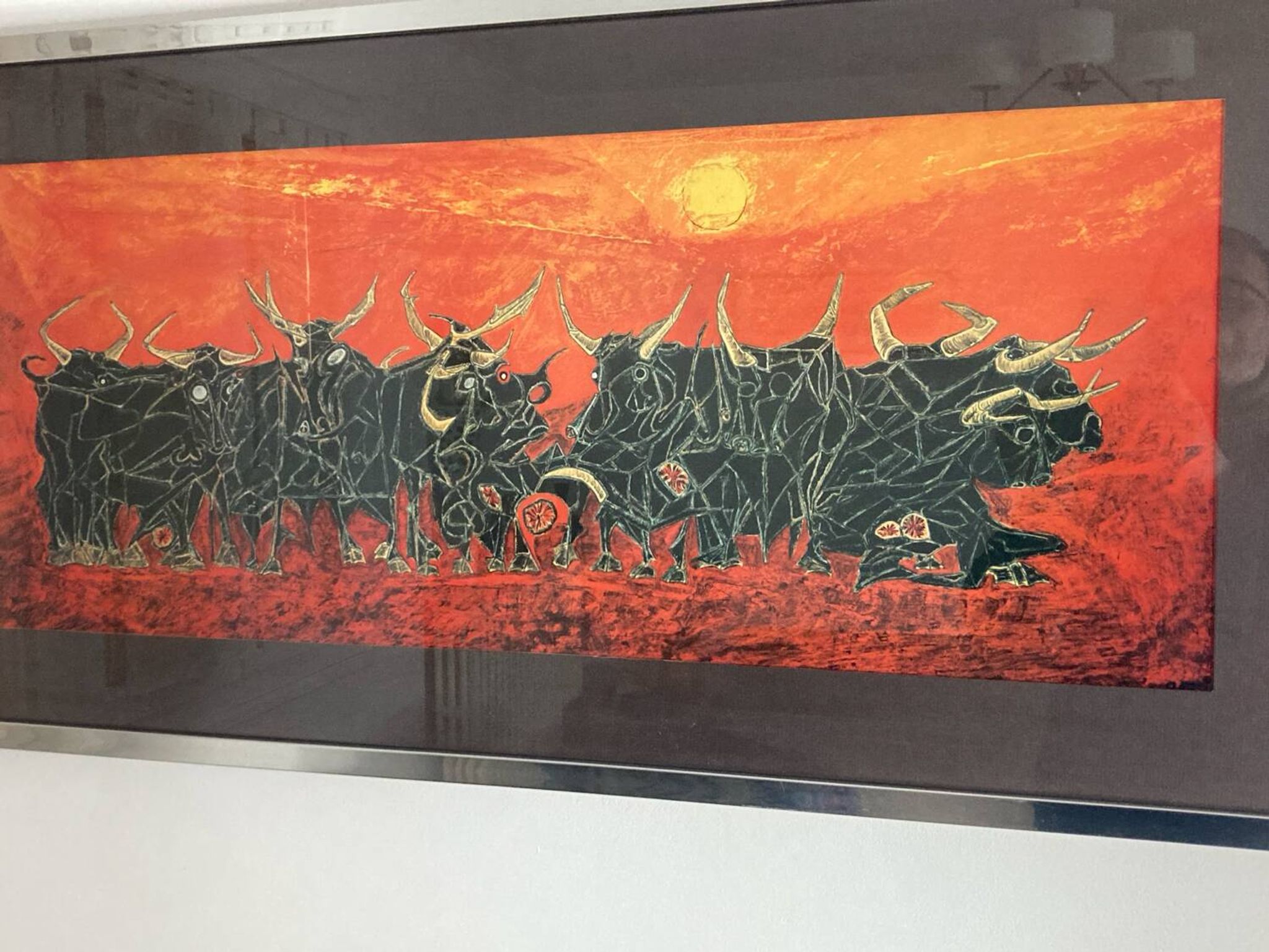 Tableau de taureaux années 70